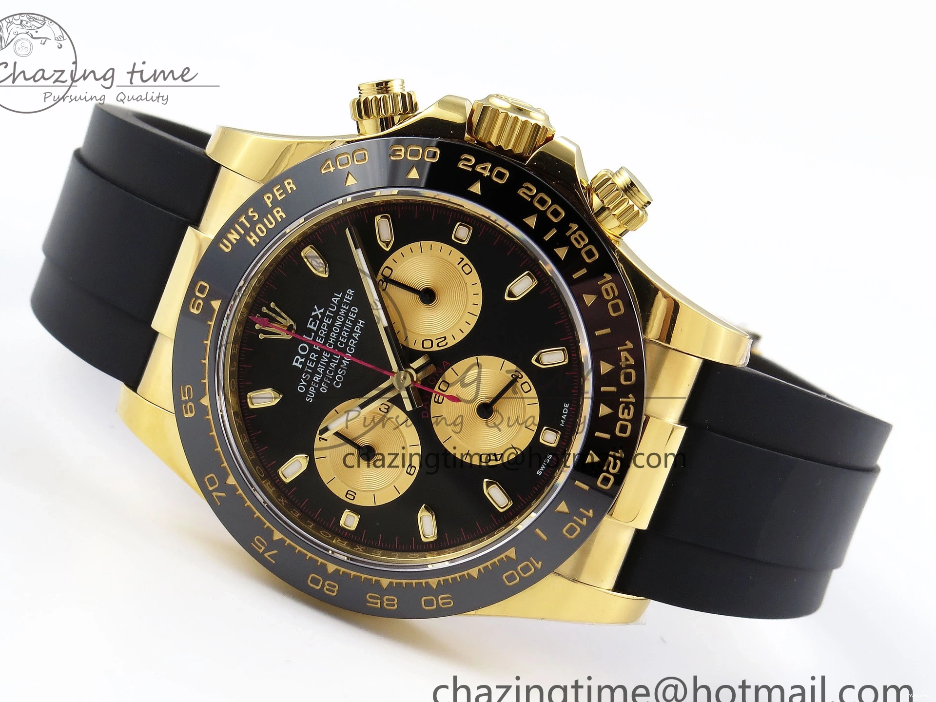 EDITION DAYTONA STRAP 116518 DIAL 1:1 YG BLACK RUBBER APSF ON SH4130 BEST OYSTERFLEX 0426